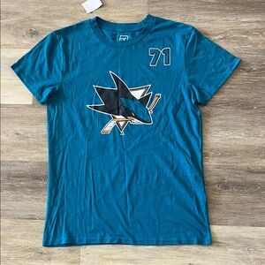 NWT Pro Edge NHL San Jose Sharks Macklin Celebrini Shirt Jersey Blue Size M